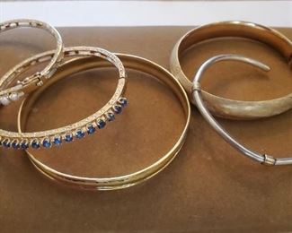 Assortment of gold bracelets