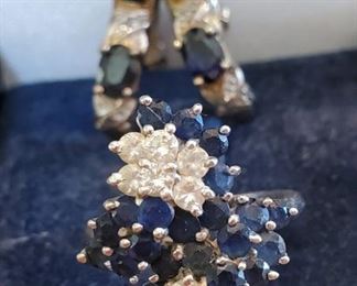 Cocktail Ring and pair of earrings
