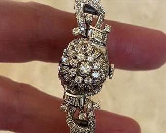 Geneva gold and diamond watch 