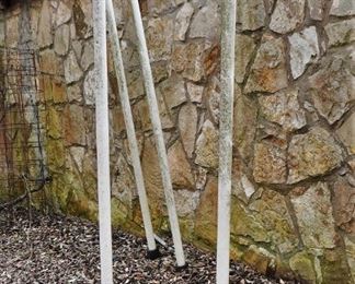 Equestrian poles with bases for racing or training