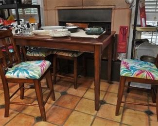 Bar height table and 6 chairs