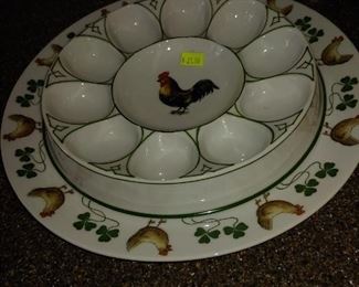 Vintage Rooster Egg Plate