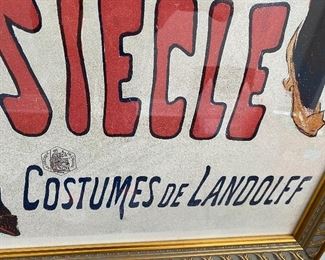 Lot 5506. $250.00. Quality Framed Poster by Jules Cheret 1890 - Alcazar D'Ete De Leon Garnier" 55" Tall x 41"w. Beautifully framed, Massive Piece of Art for a Great Price!