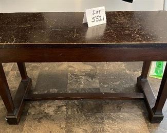 Lot 5521 $46.00 Vintage Mud Room Bench in Dark Brown, well -worn top and opens to storage, Great DYI Project. Great Bones!