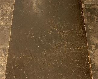 Lot 5521 $46.00 Vintage Mud Room Bench in Dark Brown, well -worn top and opens to storage, Great DYI Project. Great Bones!