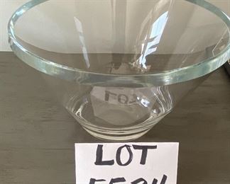 Lot 5534. $36.00 9.5" Crystal serving bowl. Super thick glass; we cannot find a mark but this has that "feel" of something special. Great condition.