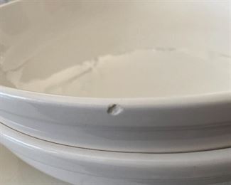 Lot 5535. $28.00 2 - Cook's Club 13" Pasta Serving bowls. Both are exactly the same but one bowl has a tiny chip on the edge, which you can't tell unless you are looking for it.