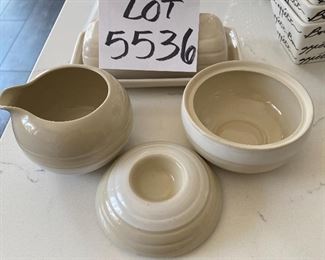 Lot 5536. $30.00 Epoch Korea Cream & Sugar set and a butter dish.