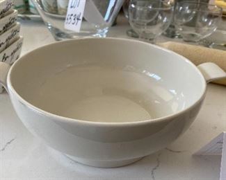 Lot 5544. $48.00 Emile Henry "salt pig" and a Hall Pottery Ceramic Bowl with handles (rolling pin is in 5572).