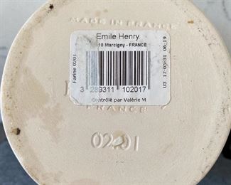 Lot 5544. $48.00 Emile Henry "salt pig" and a Hall Pottery Ceramic Bowl with handles (rolling pin is in 5572).
