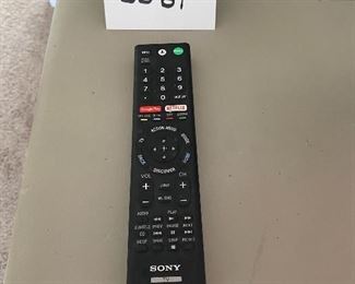 Lot 5581. Was $995.00 Today is $600.00 Firm. Sony 65" Android TV & Alexa, XBR-65X930E, w/ remote. Model yr. 2017. 4K (3840 x 2160 Resolution); Inputs: 4 – HDMI, 2 - USB2.0, 1 – USB3.0, 1 – Component/Composite Hybrid, 1 – Composite, Voice Remote Control (RMF-TX200U), WiFi/Bluetooth, Works with Alexa, ChromeCast built-in Smart TV. Measures 57" W x 36" H x 12" D Base. Orig Retail Cost $2,900.00