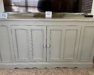 Lot 5582. $425.00 Painted Pine credenza with great storage and 2 cabinet doors and 1 drawer. 72" L x 23" D x 35>5" H