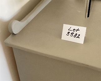 Lot 5582. $425.00 Painted Pied credenza with great storage and 2 cabinet doors and 1 drawer. 72" L x 23" D x 35>5" H