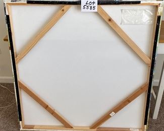 Lot 5585. $175.00 Two stretch canvas giclee paintings. 40" x 40" each, wood frames. titles "Concordant 1" and "Concordant II".