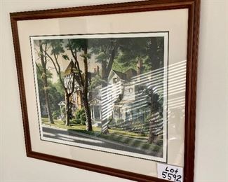 Lot 5592.   $475.00  Robert William Addison "Northern Summer" Original Serigraph, 1981, Artist Proof 7/25. 200 total impressions. Purchased. at. Merrill Chase Galleries, COA on back. Forgive the glare!!