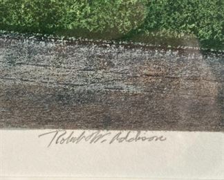 Lot 5592.   $475.00  Robert William Addison "Northern Summer" Original Serigraph, 1981, Artist Proof 7/25. 200 total impressions. Purchased at Merrill Chase Galleries, COA on back. Forgive the glare!!  Addison is a highly collected artist.  