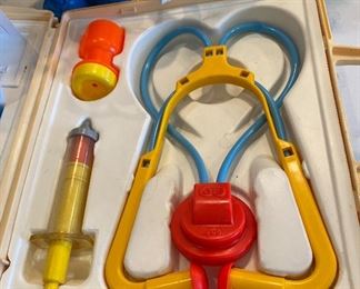 Lot 5569. $35.00. Vintage Fisher Price Medical Kit c 1977, VGC, & Mr. Potato Head c. 1985, as is - There are obvious facial features missing, but it's still darn cute!