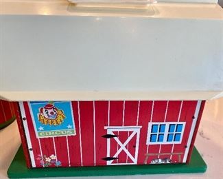 Lot 5571. $35.00. Very Collectible 1967 Fisher Price Family Play Farm, includes Barn, Silo, 3 Fences, Horse, Cow, Feeder. Rooster, Pig, Hen, sheep, Farmers, Dog