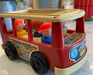 Lot 5570. $35.00. Fisher Price Vintage Firehouse, w/Building, Firemen, Dog, Plus Mini Bus with Teachers & Students. Vintage Husky Helper 1979, With Horse and cowboy and Truck Everything is in good shape but neither are complete!