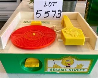 Lot 5573. $35.00. Fisher Price Sesame Street Music Box Record Player w/four records; works! 1984.