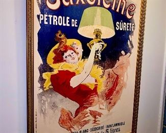 Lot 5595 $250.00 " Saxoleine Petole de Surete" Huge French Poster 41" w x 57" tall, beautifully framed and really makes a statement! There is a coordinating Print earlier in the listing.