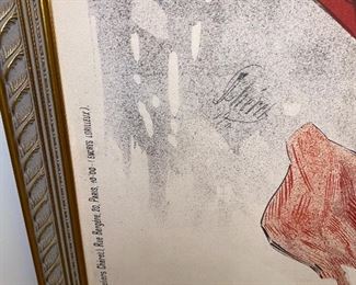 Lot 5595 $250.00 " Saxoleine Petole de Surete" Huge French Poster 41" w x 57" tall, beautifully framed and really makes a statement! There is a coordinating Print earlier in the listing.
