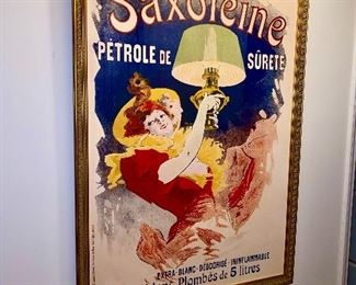 Lot 5595 $250.00 " Saxoleine Petole de Surete" Huge French Poster 41" w x 57" tall, beautifully framed and really makes a statement! There is a coordinating Print earlier in the listing.