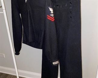 Lot 5618. $50.00. This, believe it or not, was our homeowner's WW2 era US Navy Uniform. It is quite small but would make a great kid's Halloween costume. If I had to guess the size it would be an XS adult, maybe a size 5 ladies. Nice piece of history!