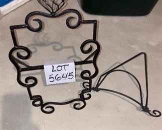 Lot 5645 $20.00. 2 Good sized Metal Book or Art Easels (could hold a dictionary, cookbook, bible or framed art) one is 18-1/4" tall x 11"w, the other 9x13"w