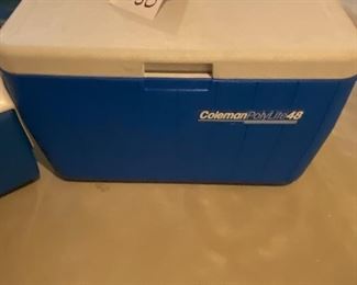 Lot 5650. $35.00. Coleman Polylite 48 Cooler, Plus the Playmate by Igloo cooler too - Nice and clean interiors,