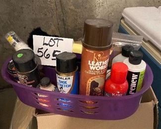 Lot 5652. $20.00. Shoe Shine Kit - Purple Caddy, 12 Various Shoe Products, 3 soft brushes,