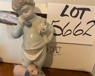 Lot 5662. $30.00. NAO by Lladro - 1991 Boy With Bear & Dog - 7.5" x 2.5" w