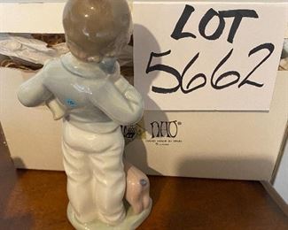 Lot 5662. $30.00. NAO by Lladro - 1991 Boy With Bear & Dog - 7.5" x 2.5" w