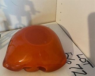Lot 5672 $20.00. Uncle Same on Bike, Blue Stained Glass Night Light, Glass dish