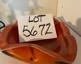 Lot 5672 $20.00. Uncle Same on Bike, Blue Stained Glass Night Light, Glass dish