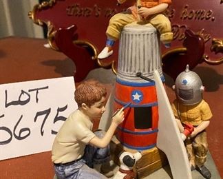 Lot 5675 $60.00 Norman Rockwell "Good Food, Good Friends" and "Space Pioneers" Figures