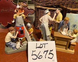 Lot 5675 $60.00 Norman Rockwell "Good Food, Good Friends" and "Space Pioneers" Figures
