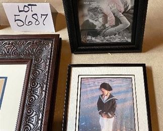 Lot 5687 $40.00 Picture Frame Lot 3: 1) Ornate 8" x 10" Photo Frame 2) Black 8" x 10" Photo Frame 3) 5" x 7" Black Photo Frame 4) 5" x &" Black Photo Frame