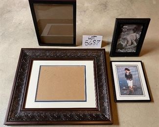 Lot 5687 $40.00 Picture Frame Lot 3: 1) Ornate 8" x 10" Photo Frame 2) Black 8" x 10" Photo Frame 3) 5" x 7" Black Photo Frame 4) 5" x &" Black Photo Frame