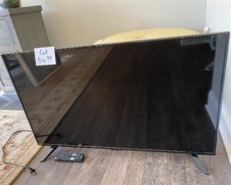 Lot 5639 $125.00 Insignia 42" HDTV with Remote and Hanging Bracket on Rear of TV