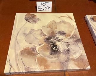 Lot 5677 $36.00 2 Floral Prints 16" Square.