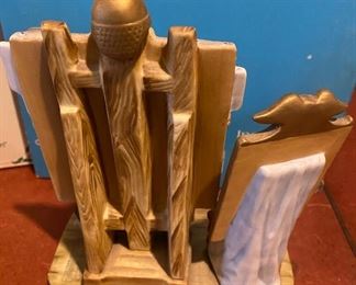 Lot 5676 $58.00. Norman Rockwell " Waiting for Santa" Musical Figurine and "Self Portrait" Figurine.