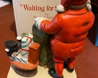 Lot 5676 $58.00. Norman Rockwell " Waiting for Santa" Musical Figurine and "Self Portrait" Figurine.