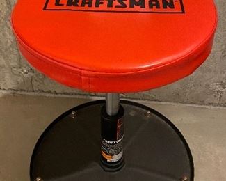 Lot 5669 $25.00 Craftsman 19.5"H x 16" W Seat Adjustable Mechanics Seat With Tray, Excellent Condition