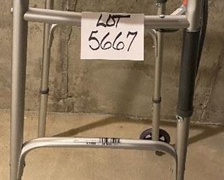 Lot 5667 $30.00 McKesson Folding Walker Aluminum Frame and Medline Crutches