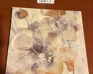 Lot 5677 $36.00 2 Floral Prints 16" Square.