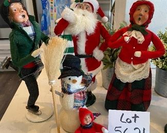 Lot 5621. $100.00. 4 Sweet Byer's Choice Carolers: 1991 The Skaters, 1994 The Carolers Santa, 1990 The Carolers Red Plaid Lady, 1995.The Snowman with Boy & Snow Ball