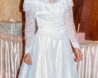 Lot 5648. $100.00. Gorgeous Bridal Dress (sz 6), Hat, Sealed in Keepsake Pack Photos show the dress as worn once and cleaned and sealed away. See photo of bride to see what dress looks like; dress is in perfect condition.