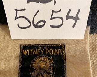 Lot 5654. $110.00 Vintage Original Witney 4 Point Stripe Blanket, Made in England 100% Wool 65" W x 86" L