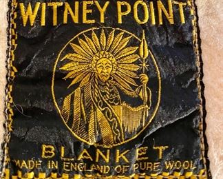 Lot 5654. $110.00 Vintage Original Witney 4 Point Stripe Blanket, Made in England 100% Wool 65" W x 86" L